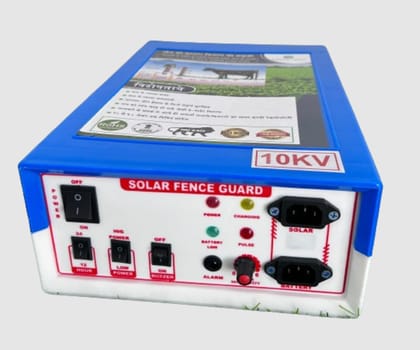 Solar Fencing ZATKA MACHINE Kit 10KV 50 BIGHA Fiber Plastic Body Automatic Day Night Mode Lowest Price Zatka Machine 10 Kv DC 20 -25 ACRE