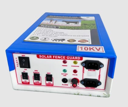 Solar Fencing ZATKA MACHINE Kit 10KV 50 BIGHA Fiber Plastic Body Automatic Day Night Mode Lowest Price Zatka Machine 10 Kv DC 20 -25 ACRE