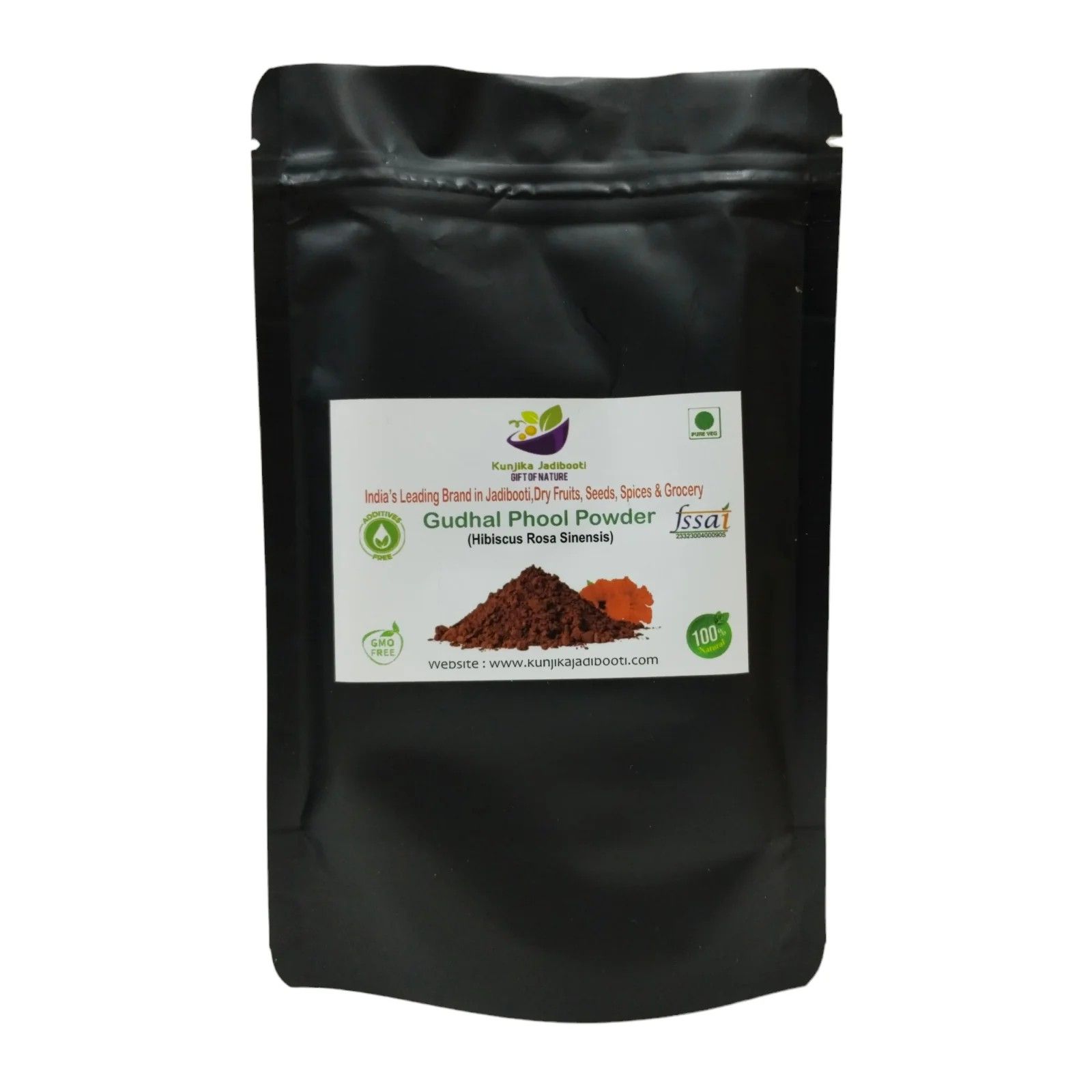 Kunjika Jadibooti Natural Raw Gudhal Powder |Hair pack, Face Pack, Eating (Gudhal ka Phool, Mandaram, Gongura, Mandaram, Arhul) 100 grams