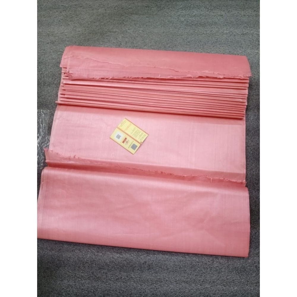 Silk Mark Certified Pure Tussar Silk Pink Fabric-7491