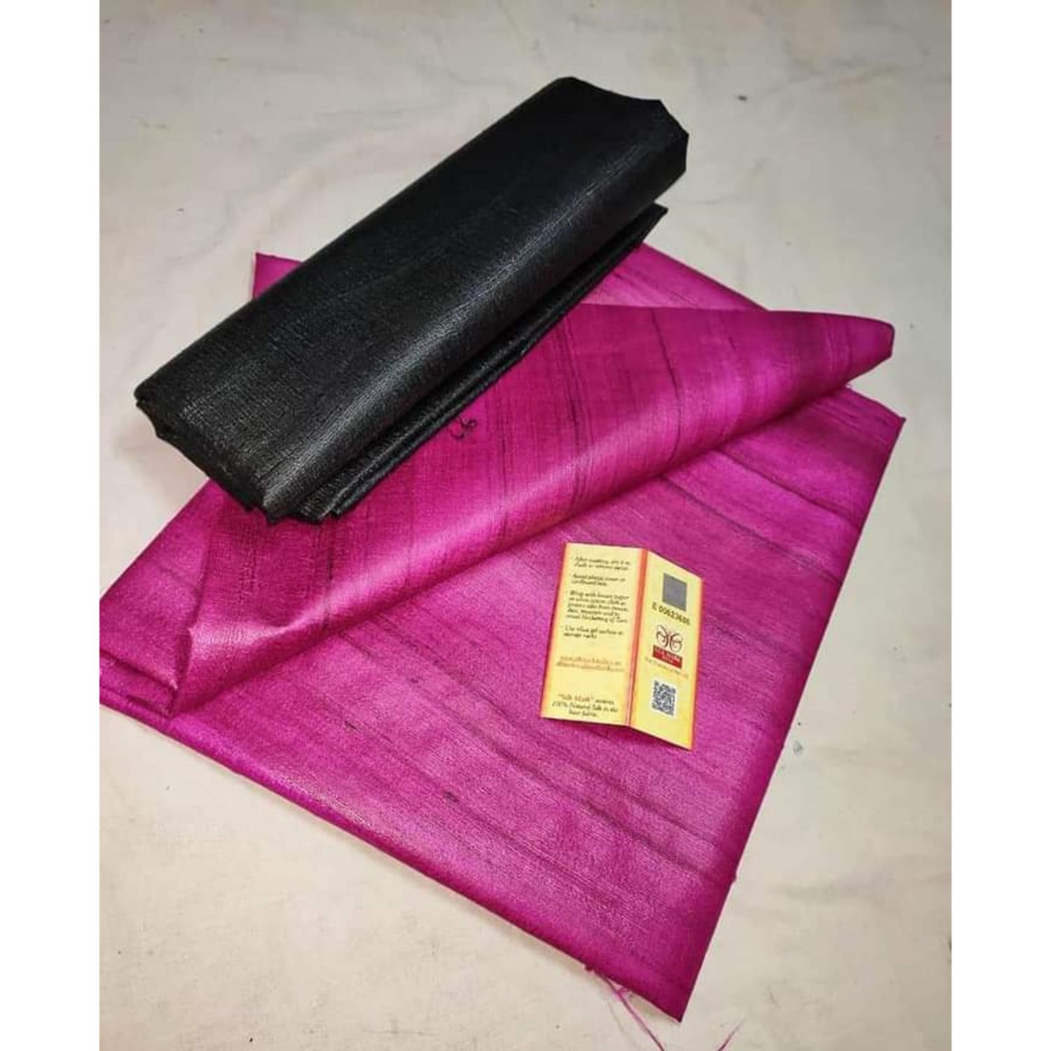 Silkmark Certified Gichcha Tussar Handloom Hand Dyed Pink Saree with Contrast Blouse-3697