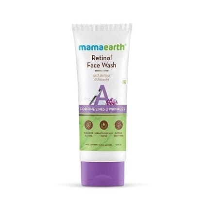 Mamaearth Retinol with Retinol &amp; Bakuchi for Fine Lines and Wrinkles Face Wash (100 ml)