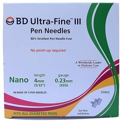 BD Ultra-Fine III Nano Pen 50 Needles Box