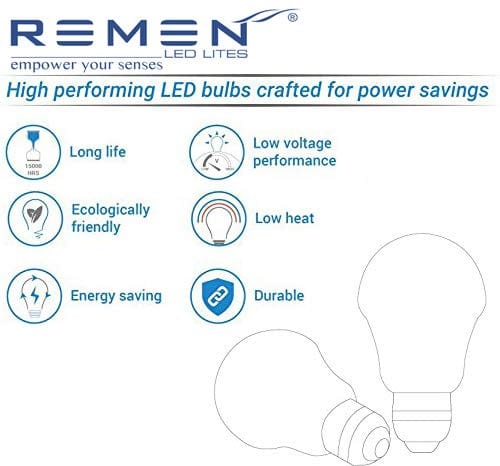 REMEN Base B22 5-Watt LED Bulb (Pack of 1, White)