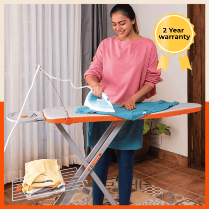 Bathla X-Pres Ace - Large Foldable Ironing Board For Home (Silver)