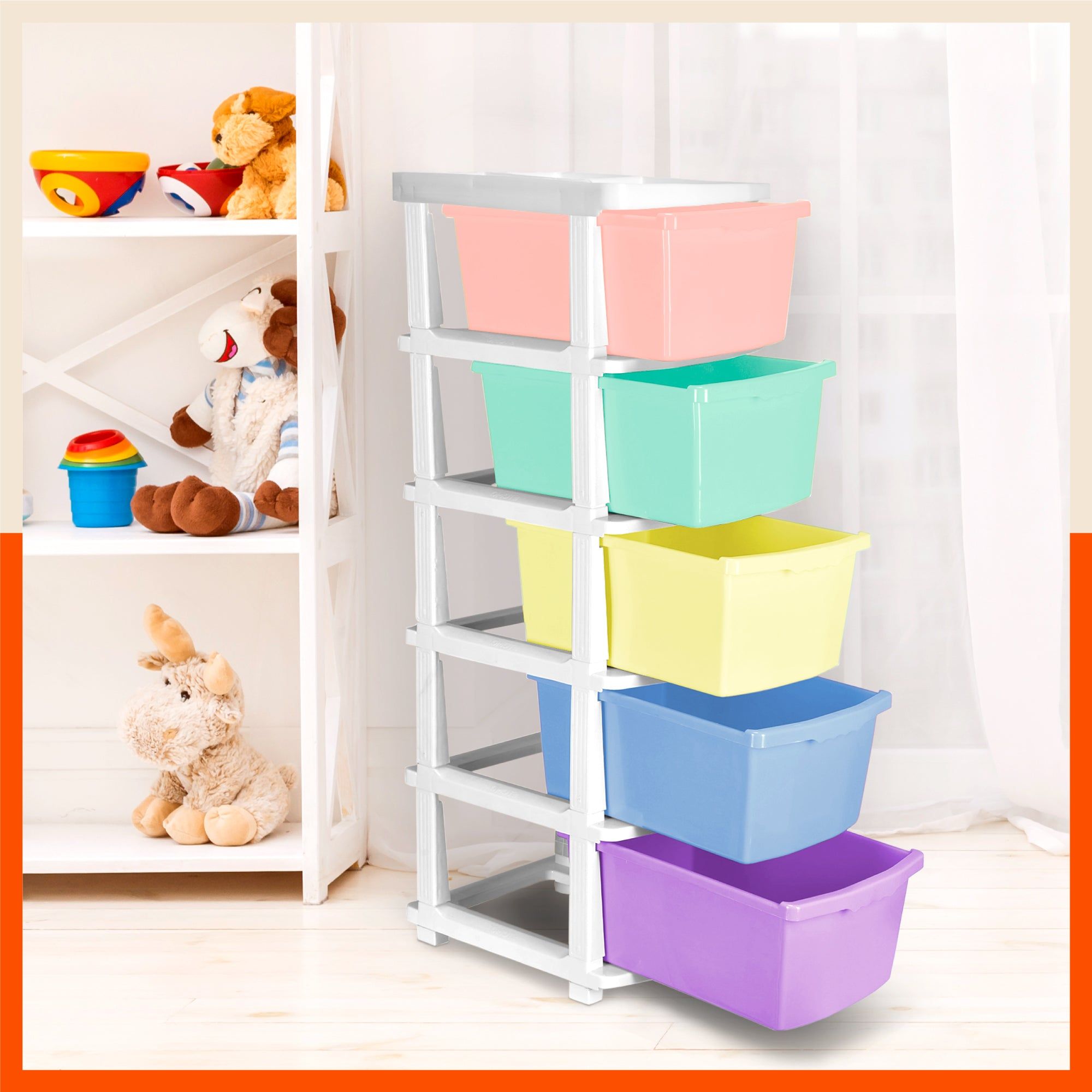 Stomo 5 Drawer Multi-Purpose Storage Organizer for Home and Office
