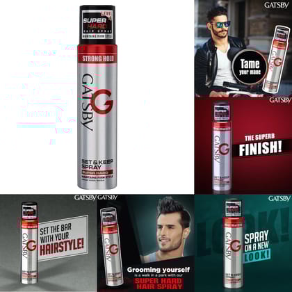 Gatsby Super Hard Set and Keep Spray Hair Styler (250ml)