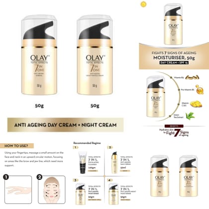 Olay Total Effects Night & Day Cream Combo (50 gm each) Pack of 2 Olay Total Effects Night & Day Cream Combo (50 gm each) Pack of 2