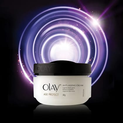 Olay Age Protect Anti-Ageing Cream, Lightens Dark Spots & Reduces Wrinkles With Salicylic Acid & BHA (40g)
