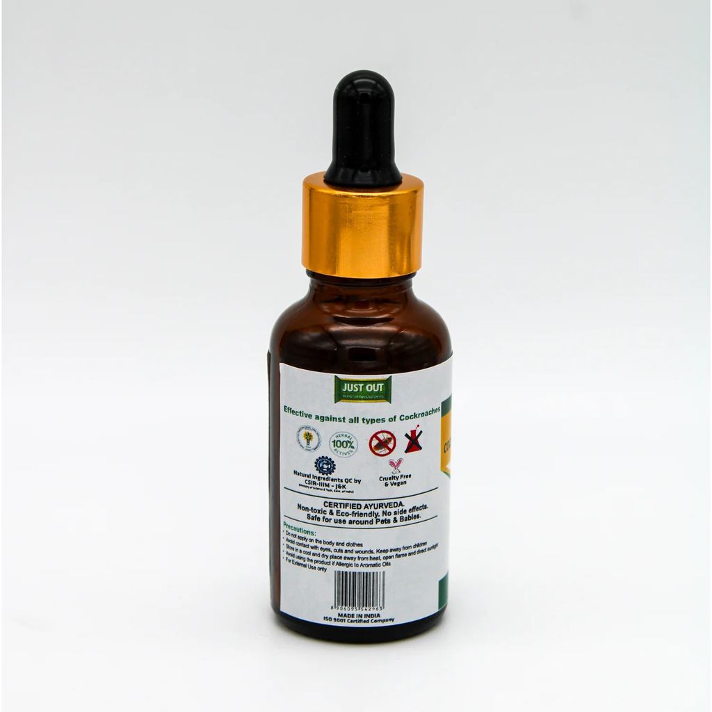Herbal Strategi Cockroach Repellent Oil Gel 25 ML | Certified Ayurveda (AYUSH)| 100% Herbal Actives|Non-Toxic & Eco friendly, No side effects|
