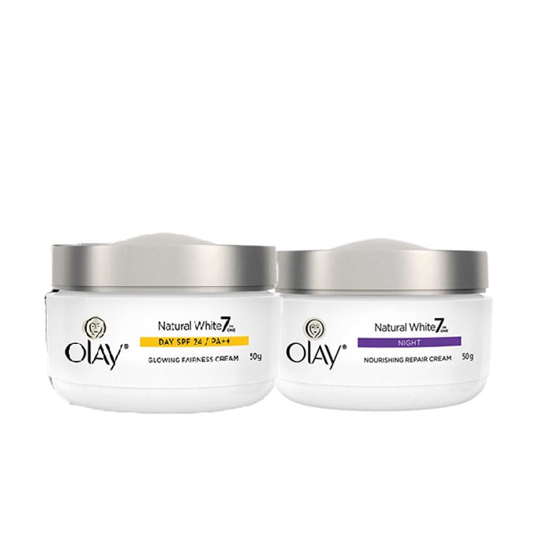 Olay Natural White Day and Night Regime (50 gm each) Pack of 2