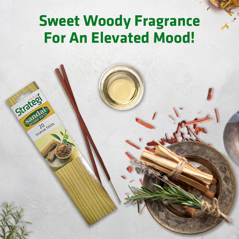 Herbal Strategi Sandal Aromatic Incense Sticks 20 pcs