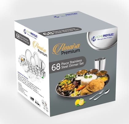 Amaira Premium Stainless Steel Dinner Set (68pcs)