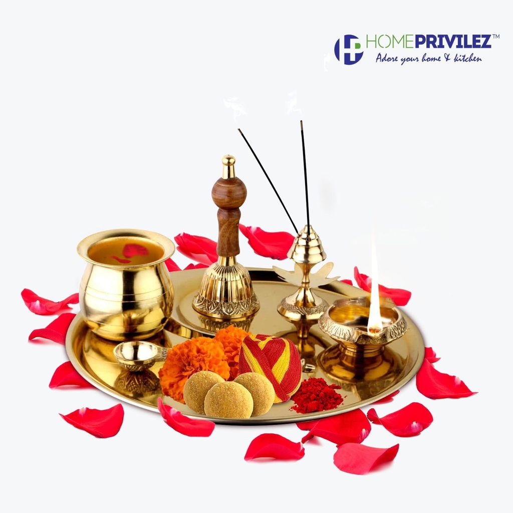 Pooja Thali set of 6 pcs - Pooja Needs | Buy online on ZillyBuy