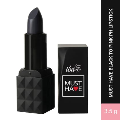 Iba Must Have Black to Pink PH Lipstick, 3.5g | Moisturizing & Long Lasting | Glossy Finish | Enriched with Vitamin E and Argan Oil | 100% Natural, Vegan & Cruelty-Free