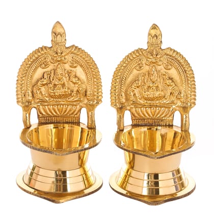 BulkySanta Pure Brass Kamakshi Deepam Big Size | Kamatchi vilakku | Kamakshi Devi Oil Lamp (12 cm Long) (2)