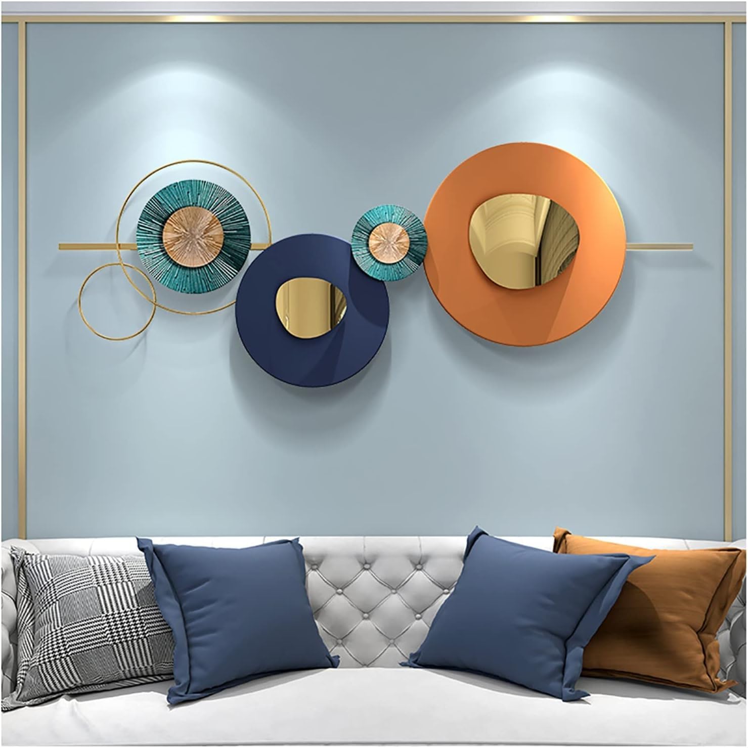 SRF Handicrafts Metal Wall art Wall Sculptures Multicolour Wall Hanging For Home, Living Room, Hotels, Bedroom Decoration And Sofa Background Wall Decoration " Size:46X20 Inches".
