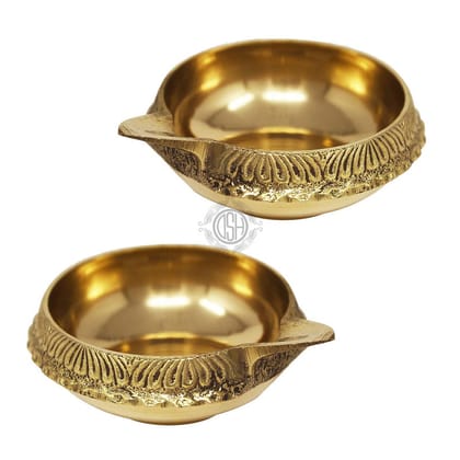 Brass Kuber Diya Oil Lamp for Pooja Room Arti Poojan Temple Home Decorative Item for Diwali Puja and Gift (2-000k)