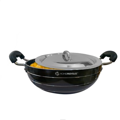 Non-Stick Induction KADHAI (5-layer granite coating) with SS Lid Non-Stick Induction KADHAI (5-layer granite coating) with SS Lid