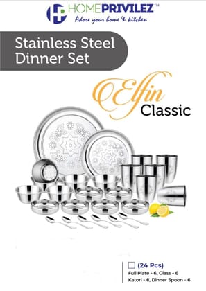 Elfin Classic Stainless Steel Dinner Set (set of 42pcs/24 pcs)