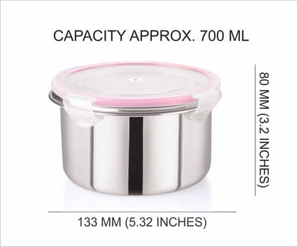 “Flip & Seal “Stainless Steel Air Tight Storage Container- Set of 2(700mLx2) “Flip & Seal “Stainless Steel Air Tight Storage Container- Set of 2(700mLx2)