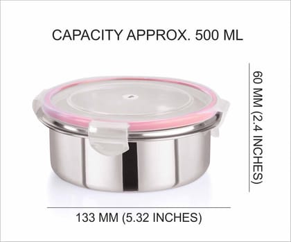 “Flip & Seal “Stainless Steel Air Tight Storage Container- Set of 2(500mLx2) “Flip & Seal “Stainless Steel Air Tight Storage Container- Set of 2(500mLx2)
