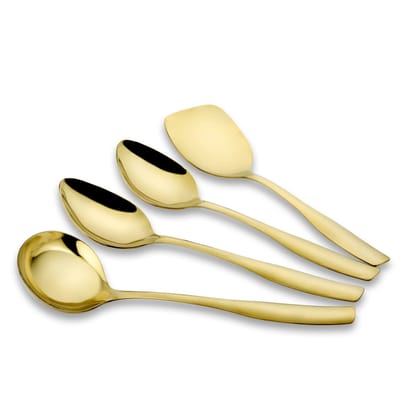 "Matiz" PVD Gold-Stainless Steel Serving Spoon (Set of 4 pcs) "Matiz" PVD Gold-Stainless Steel Serving Spoon (Set of 4 pcs)