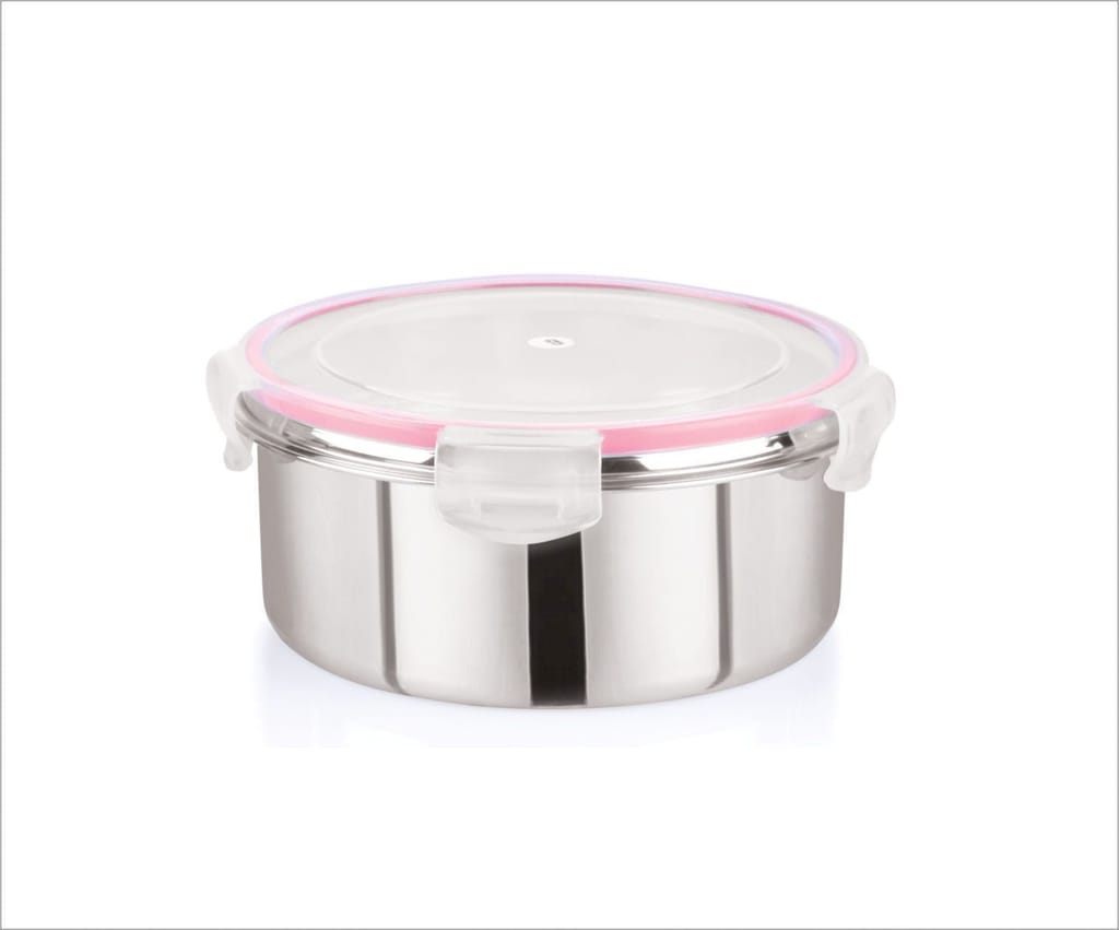 "Flip & Seal" Stainless Steel Airtight Flat Storage Container ( 700mL,1000ml & 1250mL)