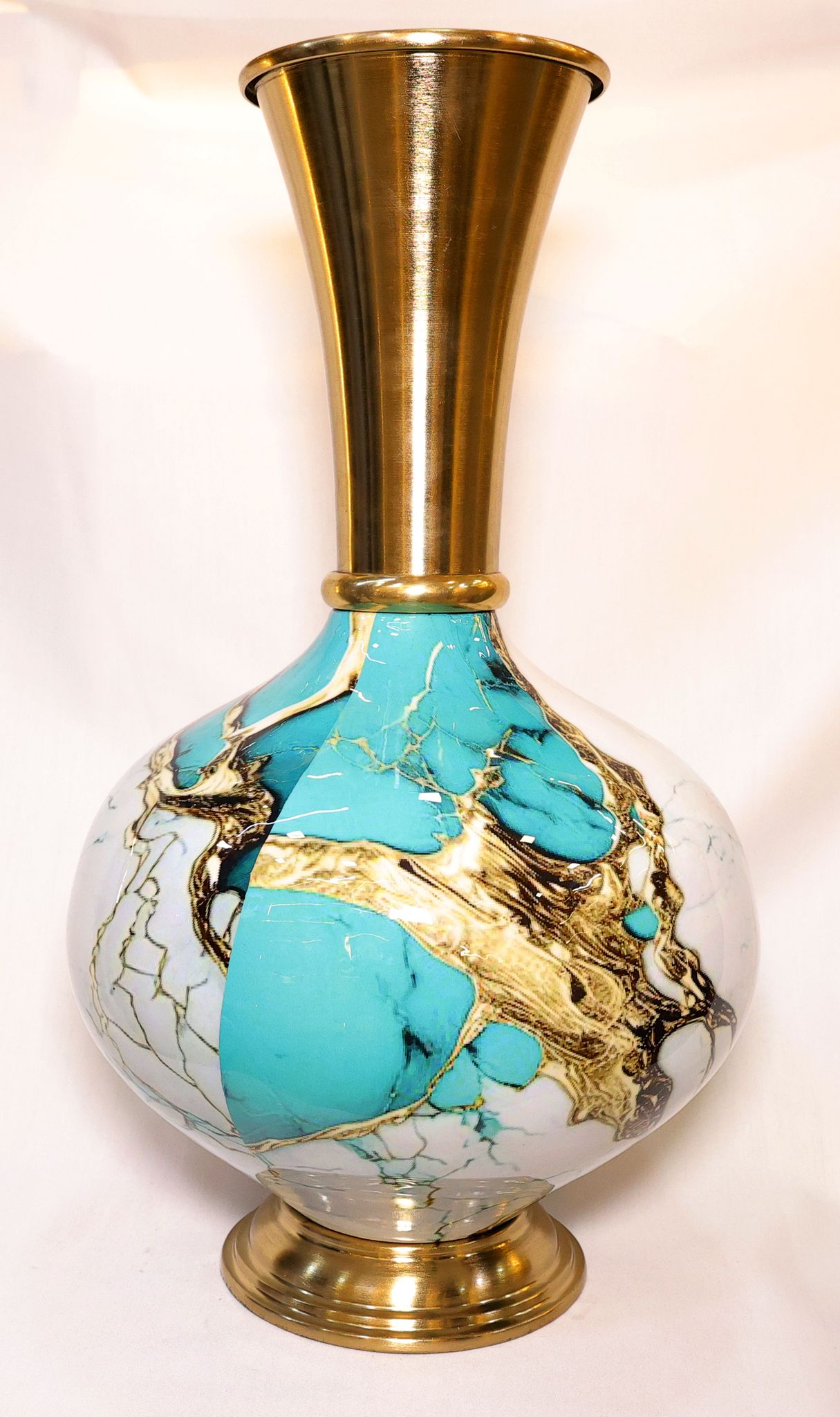 Metal Vases White Brass and Iron Flower Pot