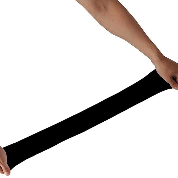 CHINTELS UV Sun Protection Arm Sleeves with Thumb hole Microfibre Arm Warmer,Pack of 4 (Black)