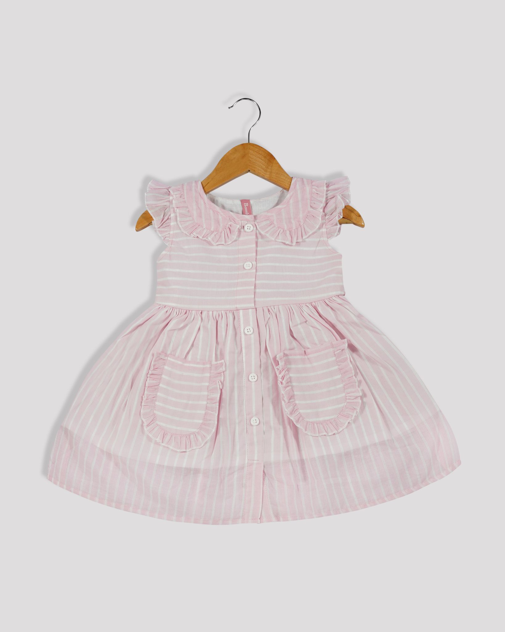 BAMBEE Stripped Peter Pan Collar Frock