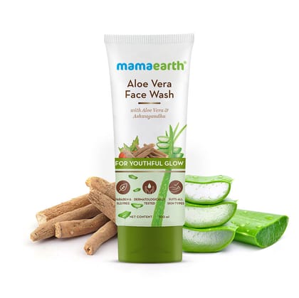 Mamaearth aloe vera facewash (100 ml) + Mamaearth hydragel indian sunscreen (50 gm) Pack of 2