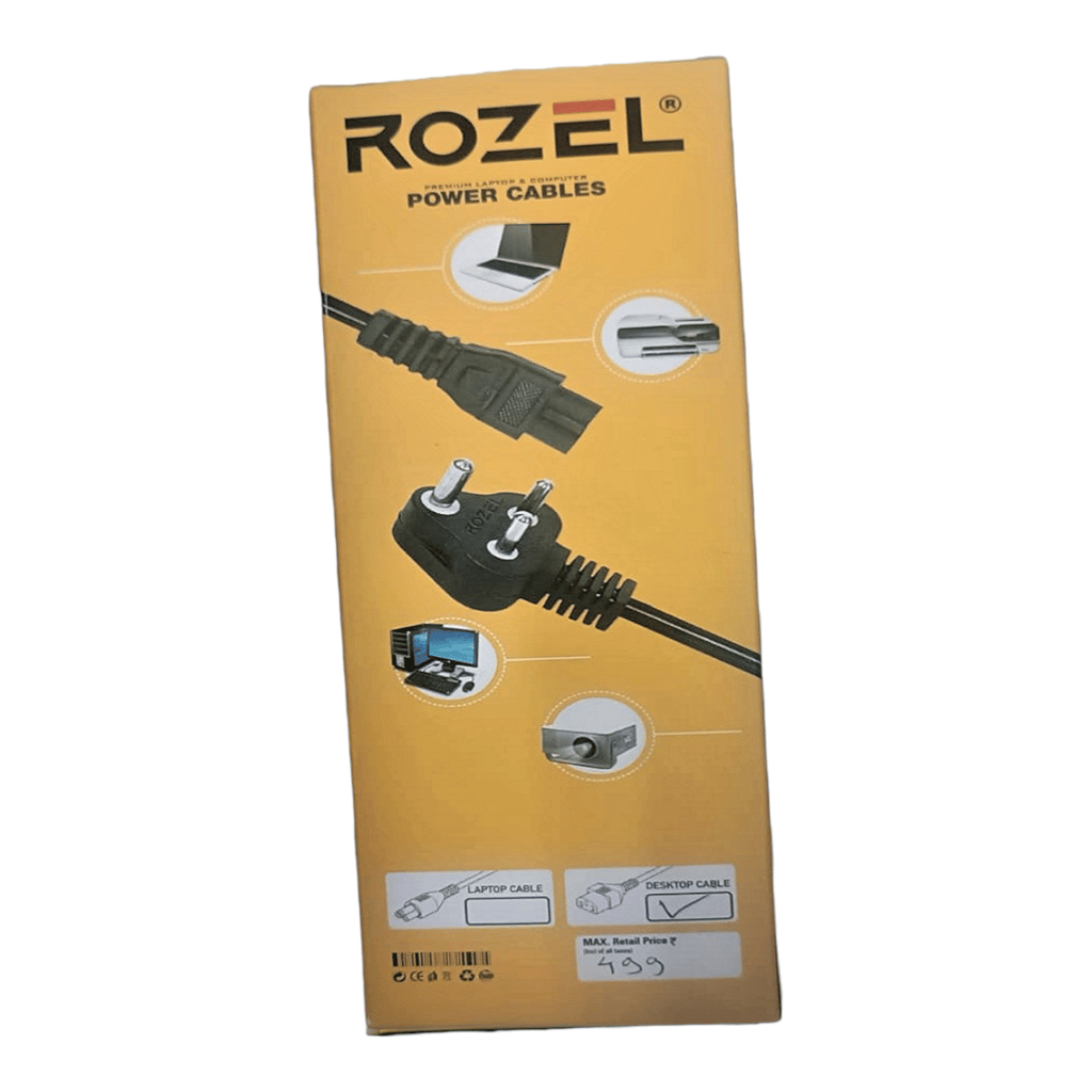 ROZEL 1.5M Durable Desktop Power Cord with 100% Copper Wires