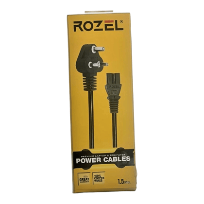 ROZEL 1.5M Durable Laptop Power Cord with 100% Copper Wires