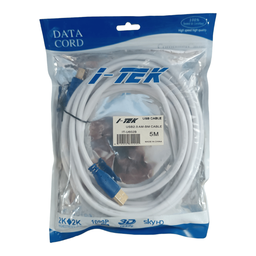 USB Printer/Scanner Cable 5m - Fast Transfers, Durable Build, 100% Quality Checked