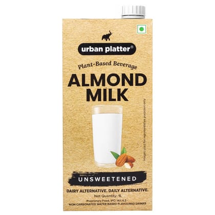Urban Platter Almond Milk, 1 Litre [Unsweetened | Dairy-free | Plant-based]