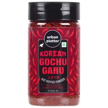 Urban Platter Korean Gochugaru Hot Pepper Powder, 80g [Coarse ground Korean Dried Chilli Peppers | Smoky &amp; Spicy| Use for  Kimchi and other Korean Dishes]