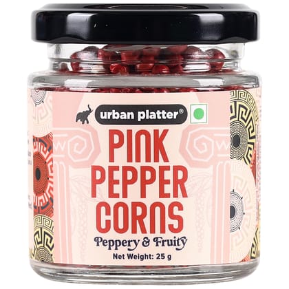 Urban Platter Whole Pink Pepper Corns, 25g (Vibrant, Fragrant &amp; Mildly peppery | Peppercorns | Adds a delightful and subtle heat to oils, foods, salads)