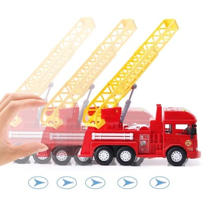 KTRS ENTERPRISE Friction Powered Toy Fire Rescue Truck Fire Engine with Lights Sound and Extendable Resce Rotating Ladder Toy for Kids KTRS ENTERPRISE Friction Powered Toy Fire Rescue Truck Fire Engine with Lights Sound and Extendable Resce Rotating Ladder Toy for Kids