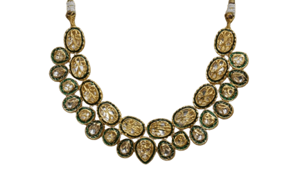 Kundan Jali With Meena Set