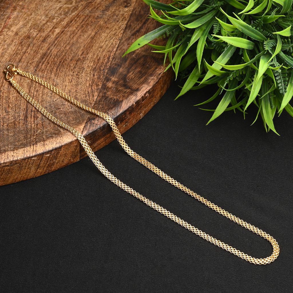 AanyaCentric Latest Silver Plated Anklets & 22inches Long Gold Plated Chain - Stylish Women and Girls Accessories