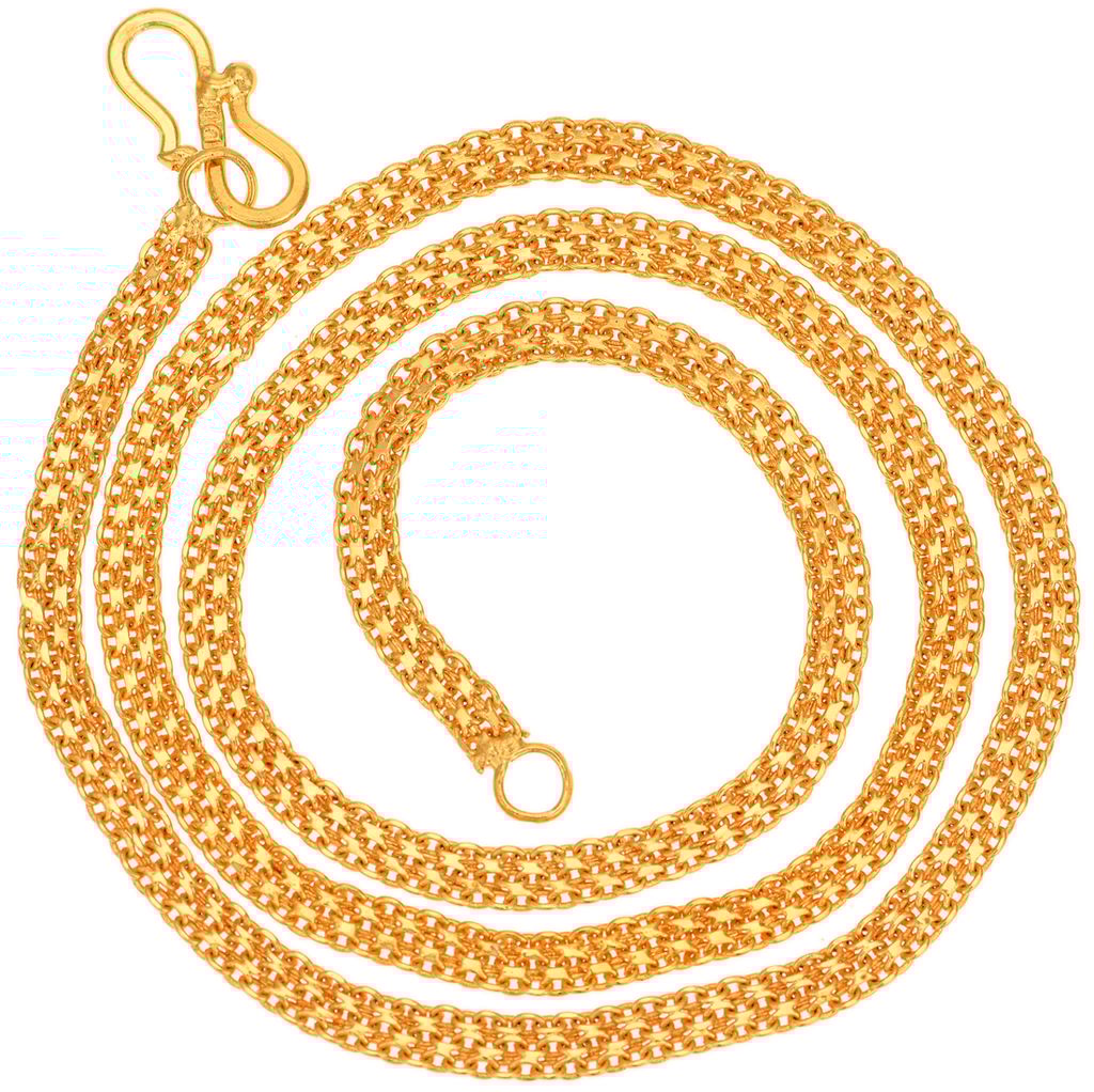 AanyaCentric Latest Silver Plated Anklets & 22" Long Gold Plated Chain - Stylish Women and Girls Accessories