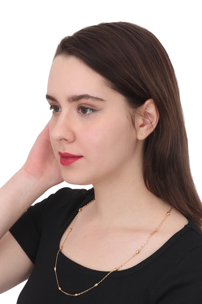 AanyaCentric Elegant Silver Plated Anklets and 22" Length Gold Plated Chain - Stylish Women's and Girls' Accessories