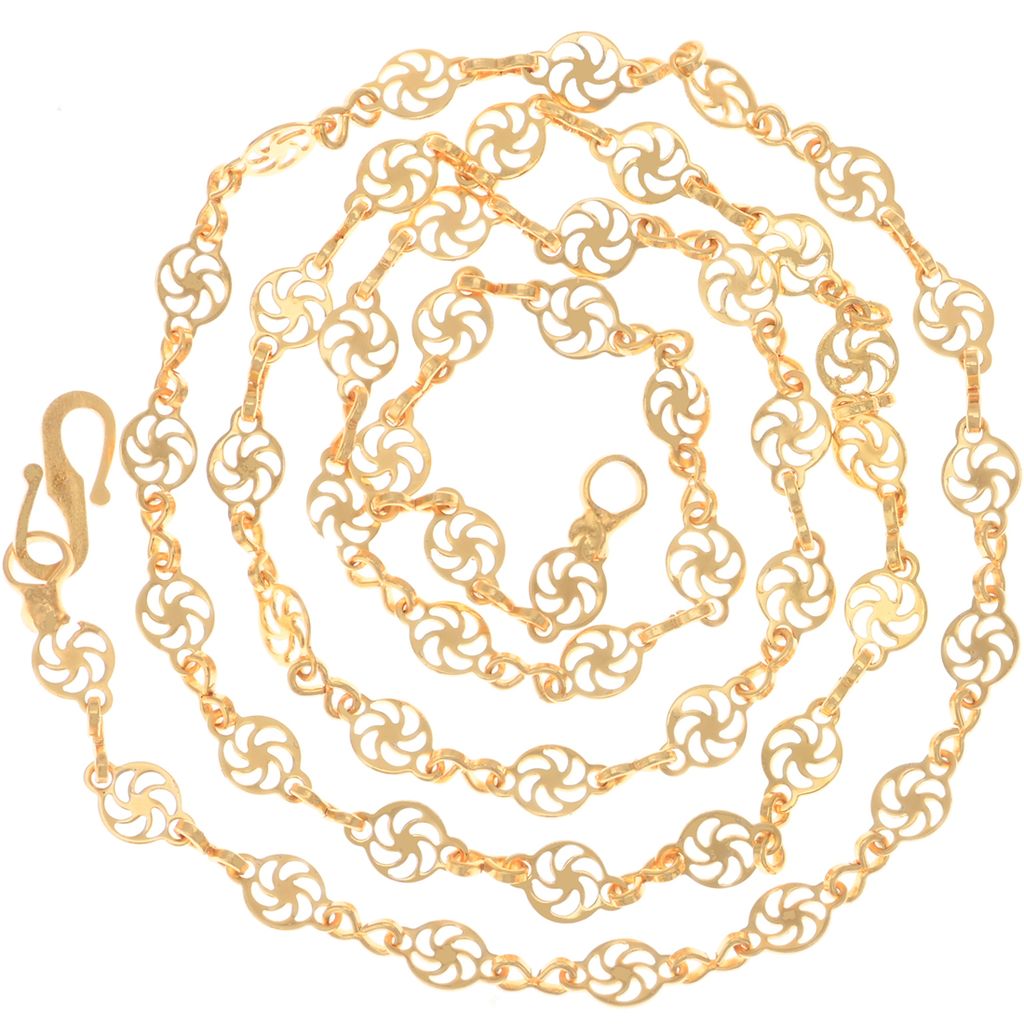 AanyaCentric Latest Silver Plated Anklets & 22inch Long Gold Plated Chain Stylish Women's and Girls' Jewelry Set