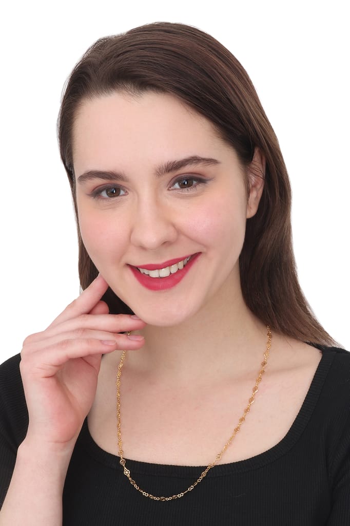 AanyaCentric Latest Silver Plated Anklets & 22inch Long Gold Plated Chain Stylish Women's and Girls' Jewelry Set