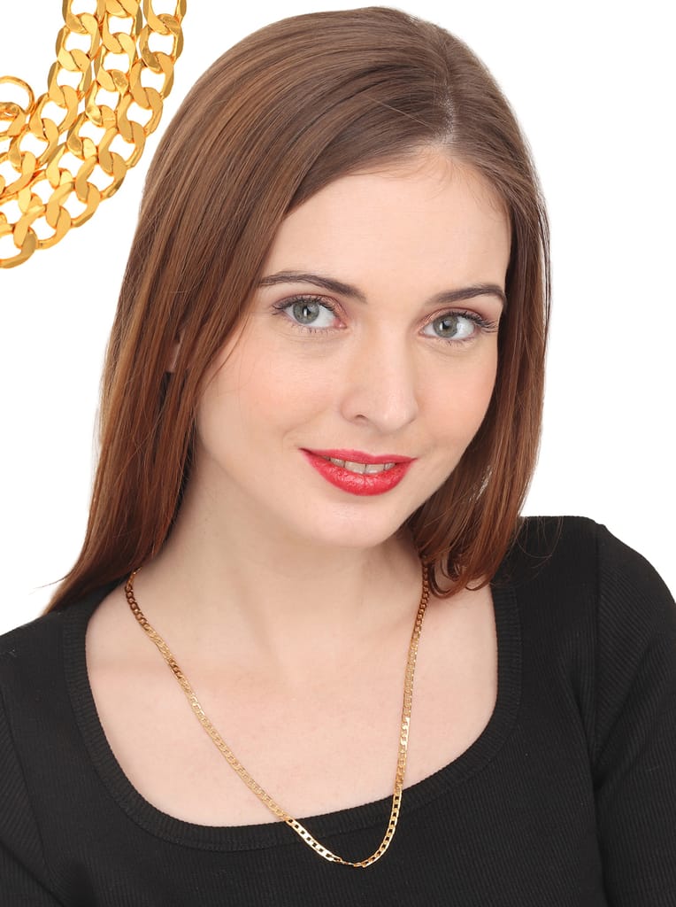 AanyaCentric Latest Silver Plated Anklets & 22 inch Gold Plated Chain - Stylish Women and Girls Jewelry Set