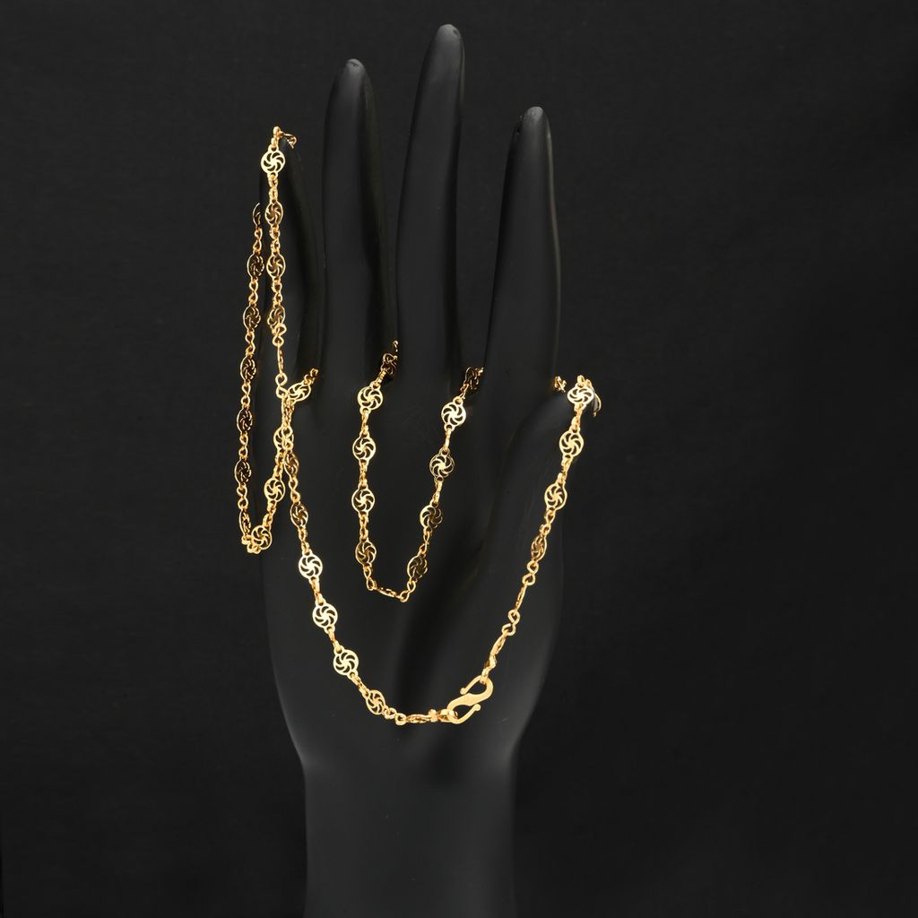 AanyaCentric Latest Silver Plated Anklets & 22inch Long Gold Plated Chain Stylish Women's and Girls' Jewelry Set