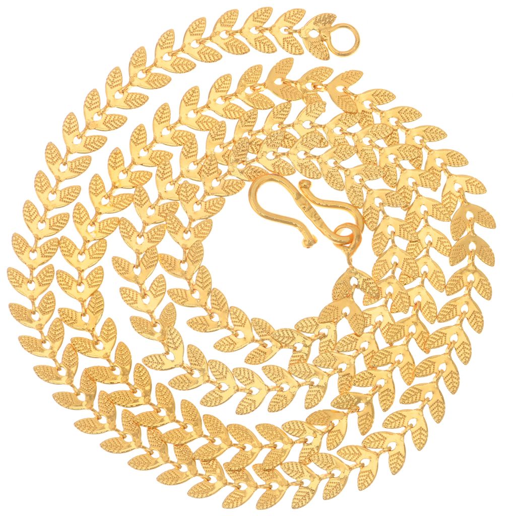 AanyaCentric Latest Silver Plated Anklets Pair & 22inch Long Gold Plated Chain Stylish Women and Girls Accessories