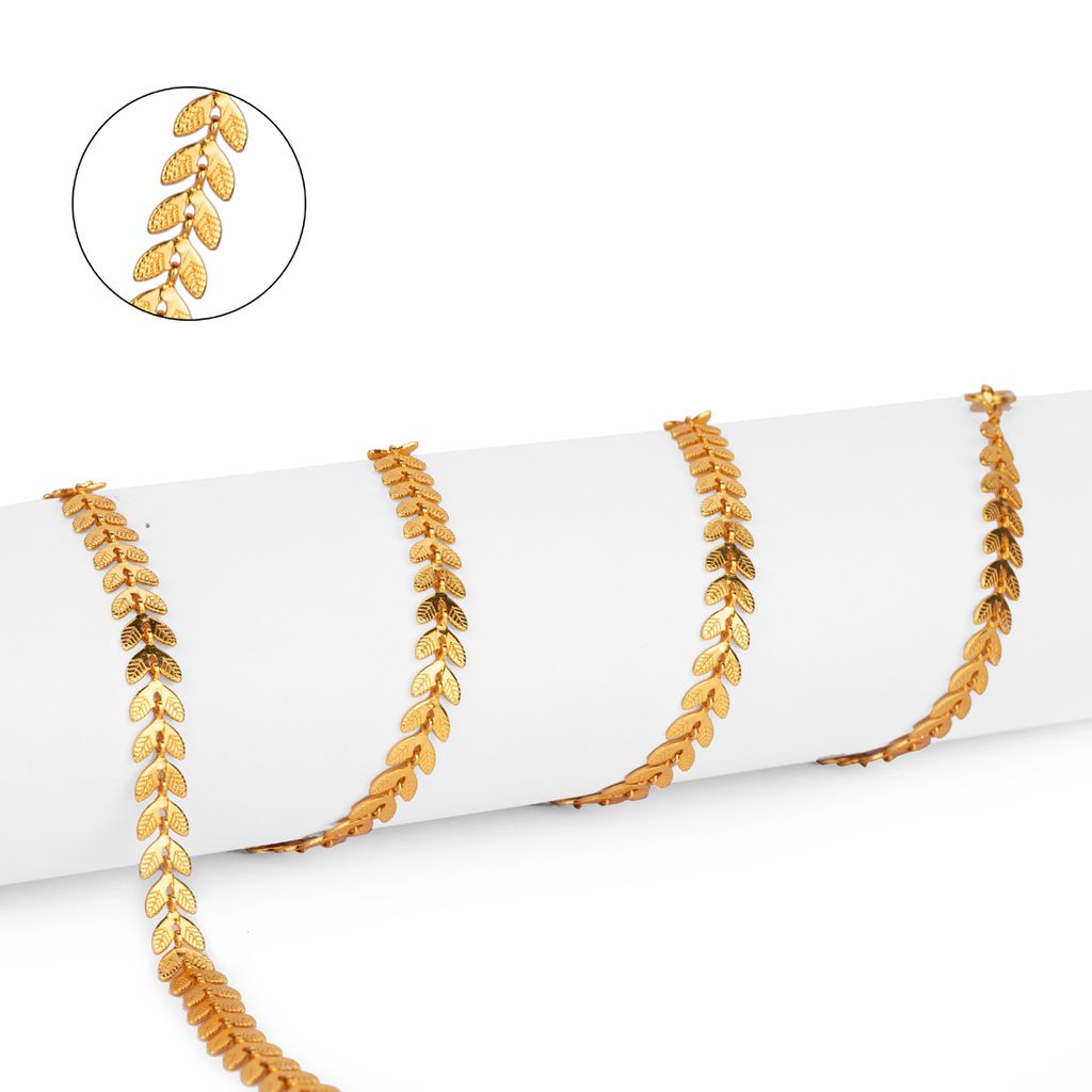 AanyaCentric Latest Silver Plated Anklets Pair & 22inch Long Gold Plated Chain Stylish Women and Girls Accessories