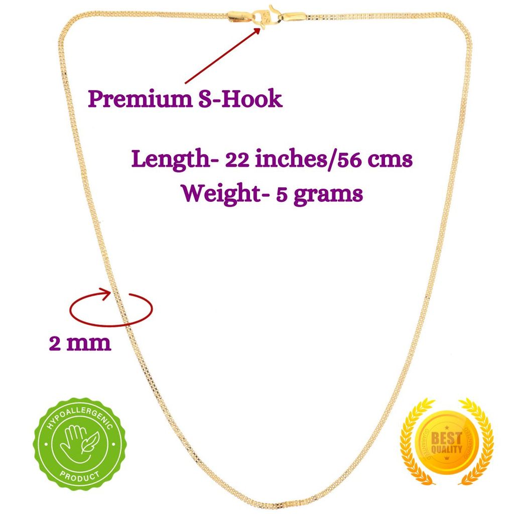 AanyaCentric Elegant Silver Plated Anklets & 22 inches Long Gold Plated Chain Stylish Women's and Girls' Jewelry Set